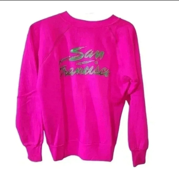 BARBIE Hot Pink Vintage 90s San Francisco Sweatshirt. Size small - Picture 3 of 7